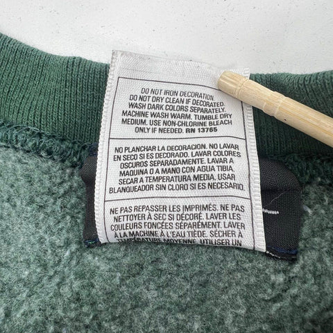 Vintage Y2K Sean Jean Men's Green Embroidered Signature Crewneck Sweatshirt XL