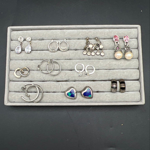 Mixed Costume Jewelry Earring Lot 45+ Pairs Vintage to Modern Hoops Studs