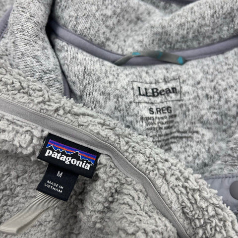 Patagonia Los Gatos & LL Bean Sweater Fleece Pullover Lot Women's XS S Gray