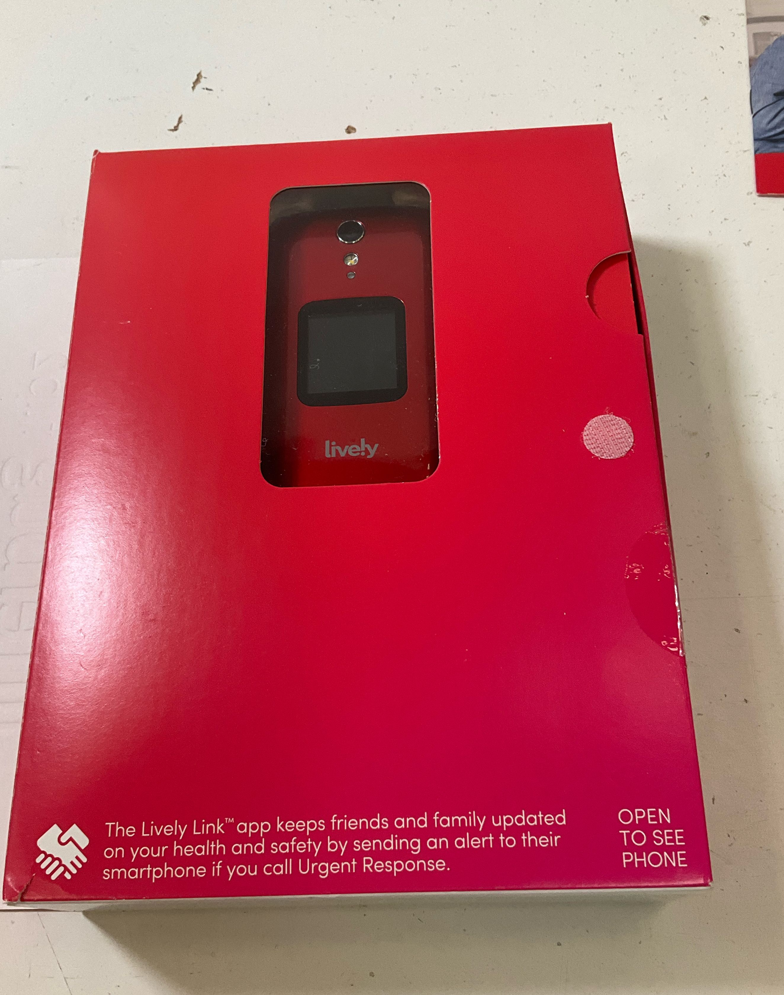 Lively Jitterbug Flip2 Cell Phone for Seniors Red Complete Unused Open Box