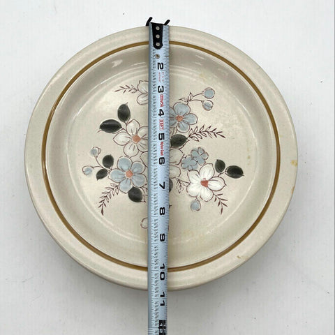 Kingsbury Autumn Flowers Dinner Plate Set 7 Piece Stoneware Vintage Japan
