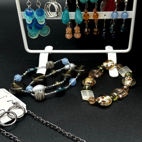 Vintage to Modern Mixed Costume Jewelry Lot Statement Pendants Beaded Rhinestone