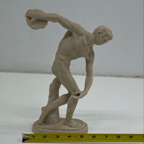 Signed P.A.T. Vintage Discobolus Statue After Myron Classical Sculpture 11"