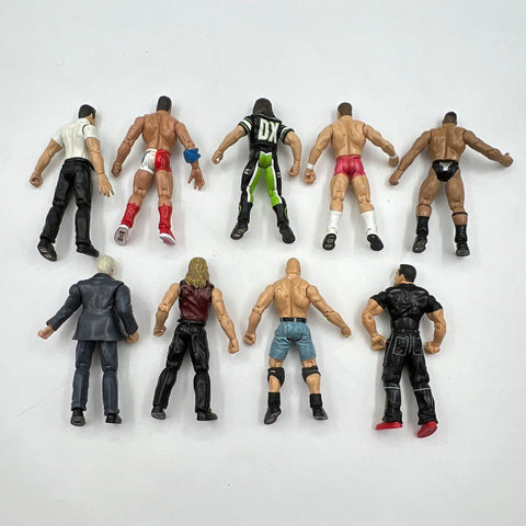 WWE Wrestling Action Figure Lot 9 Figures Stone Cold The Rock Edge Kurt Angle