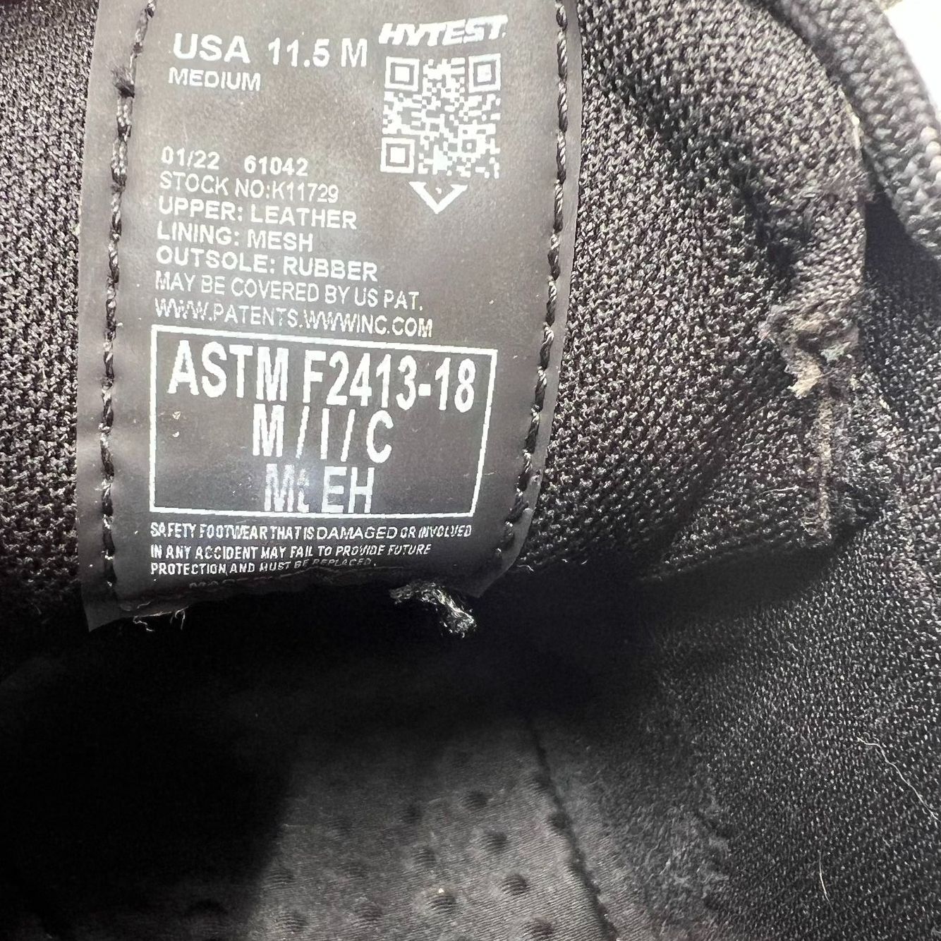 Hytest K11729 FootRests 2.0 Black Met Guard Safety Work Shoe Size 11.5 M