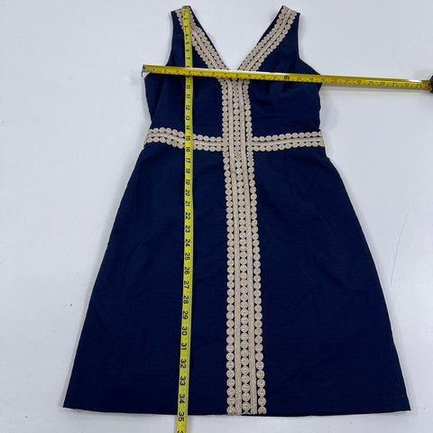 Lilly Pulitzer Women's Navy Cotton Shift & V-Neck Embroidered Dress Lot Sz S 4