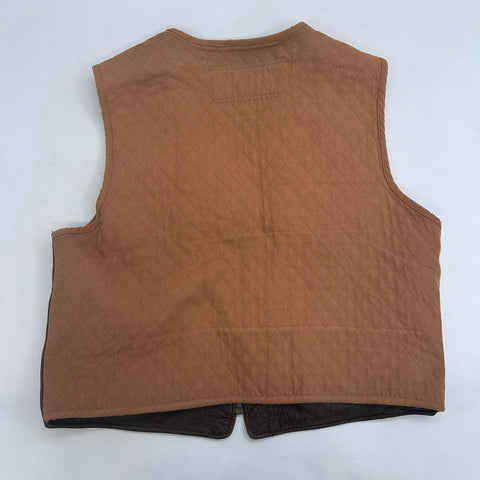 Smith & Wesson Men's Brown Leather Quilted Canvas Shooting Hunting Vest Sz XL