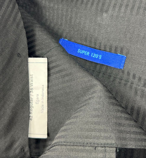 Egara Black 100% Wool Slim Fit 2 Piece Suit Men's 42R 36W