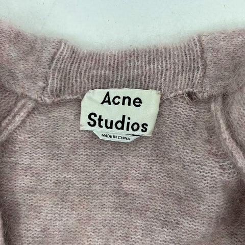 Acne Studios Raya Sh Mohair Dusty Pink Open Front Cardigan Sweater Womens M