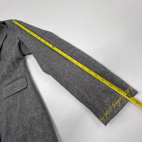 Lord of the Rings Women's Gray Herringbone Blazer Jacket Doors of Durin 14 NWT