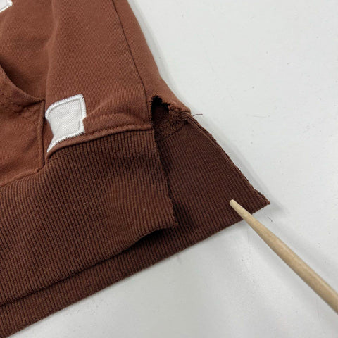 Aelfic Eden Brown Skeleton Heart Graphic Embroidered Pullover Hoodie Size S