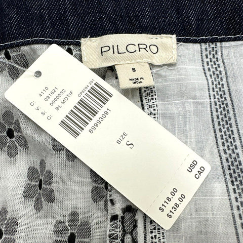 Pilcro Women's Blue Patchwork Floral Gingham Peplum Camisole Top NWT Sz S