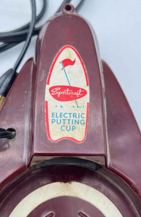 Sportcraft Electric Putting Cup Model 1901 Vintage Automatic Golf Return Maroon