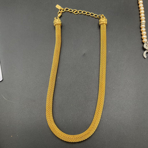 1928 Jewelry Lot 5 Vintage Style Gold Tone Faux Pearl Beaded Necklaces Earrings