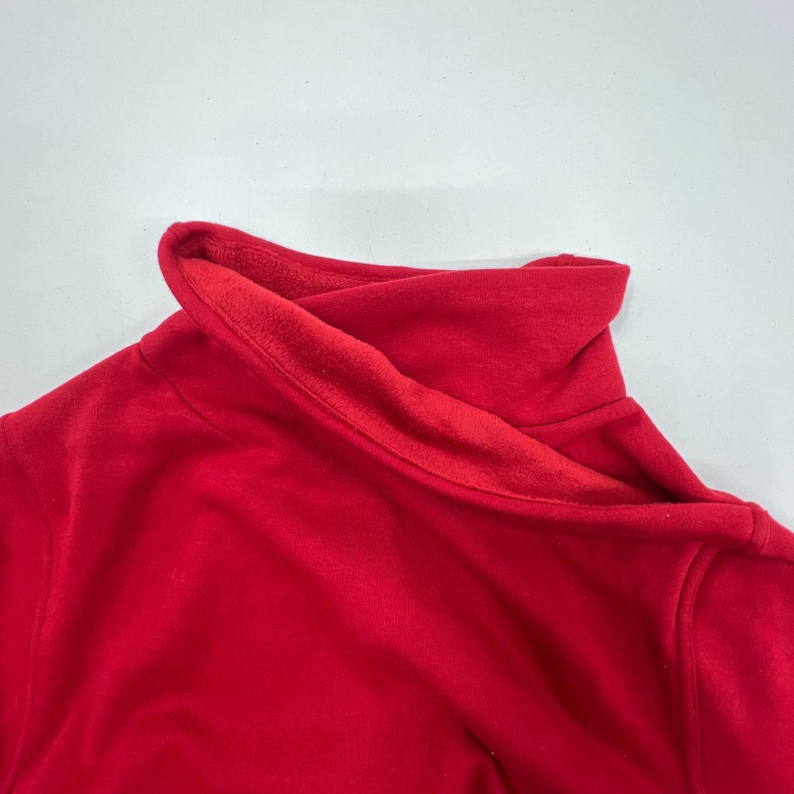 Athleta Red Cozy Karma Mock Neck Fleece Lined Dress Women's L NWT