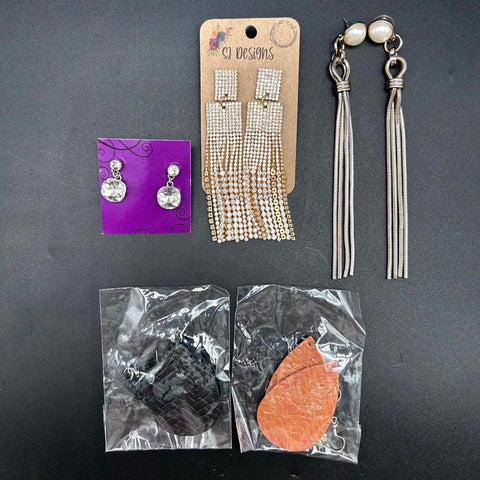 Fashion Jewelry Lot 45+ Pairs Earrings SJ Designs Tassel Hoops Studs Rhinestone