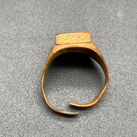 Vintage 1940s Tom Mix Ralston Straight Shooters Brass Look Around Mirror Ring