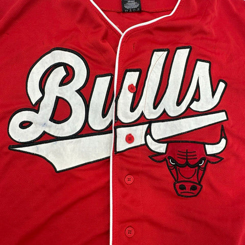 NBA Men's Chicago Bulls #66 Baseball Jersey Red Button Up Mesh Sz XL