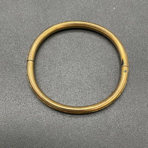 Vintage Webster Gold Tone Floral Engraved Baby Bangle Bracelet WEB Hallmark
