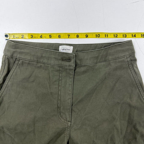 Wilfred Free Women's Kepler Wide Leg Pants Olive Green Cotton Blend NWT Sz 4