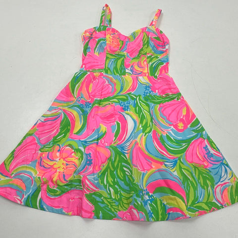 Lilly Pulitzer Women's Pink Elephant Print Fit and Flare Sun Dress Size 0