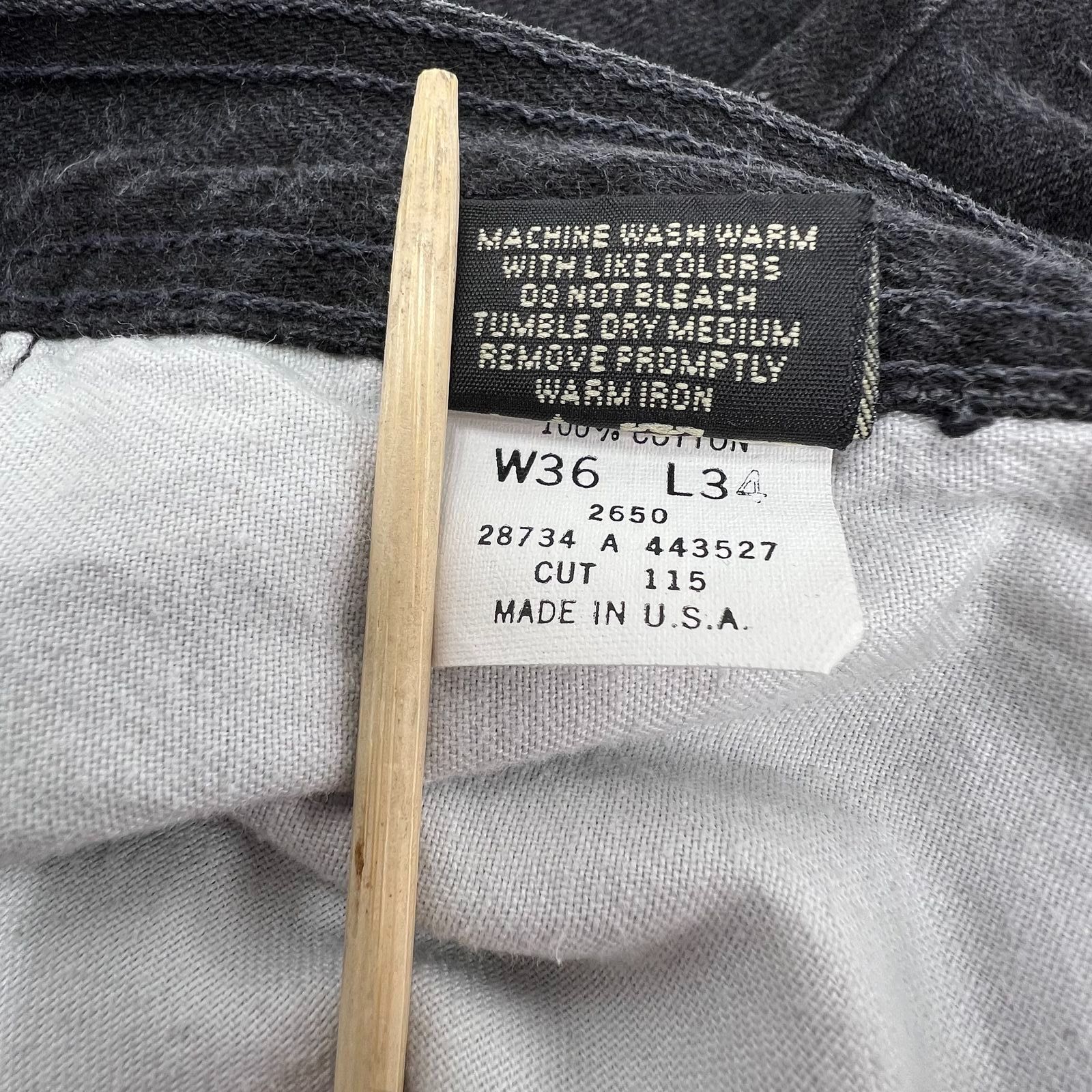 Vintage 90s Structure Faded Black Denim Jeans Mens 36x34 Made in USA Relaxed