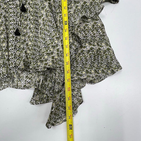 Sam Edelman Women's Mod Printed Mini Dress Green Asymmetrical Hem NWT Size 2