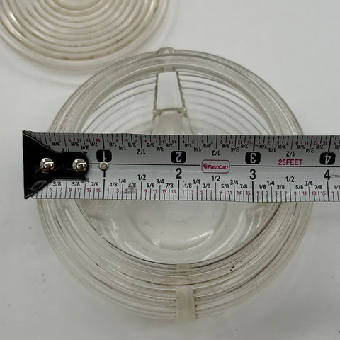 Pressed Glass Clear Ribbed Ring Pattern Lidded Jar Candy Dish 4 Inch Vintage