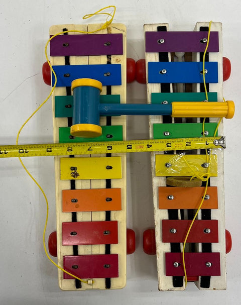 Vintage Fisher Price Pull-A-Tune Xylophone Lot of 2 8-Key Musical Toys 70s 80s