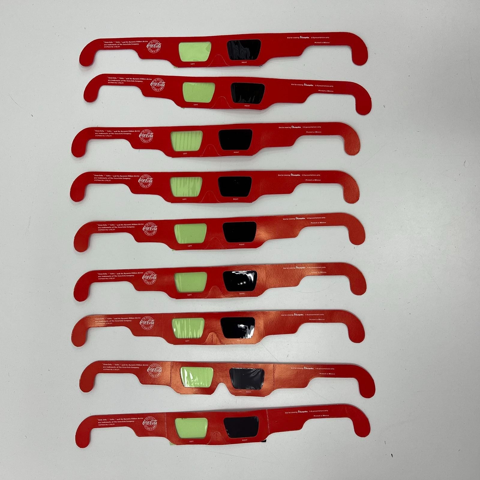 Vintage 80s Coca-Cola 3D Glasses Lot of 9 The Official Soft Drink of Summer