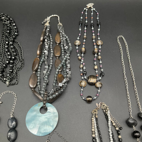 Fashion Statement Necklaces Lot of 8 Beaded Multi-strand Boho Modern Styles