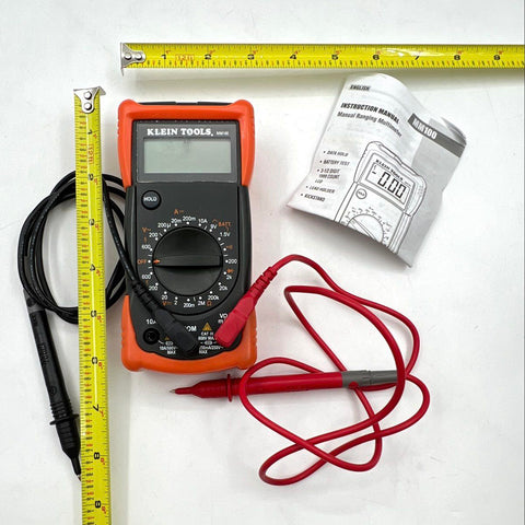 Klein Tools MM100 Manual Ranging Multimeter 600V CAT III with Leads & Manual