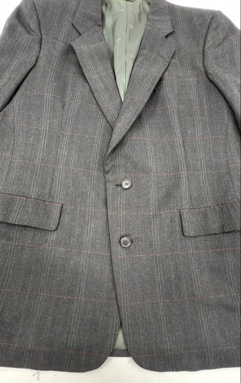Vintage 80s Christian Dior Monsieur Men's Gray Pinstripe Blazer Jacket Sz 44L