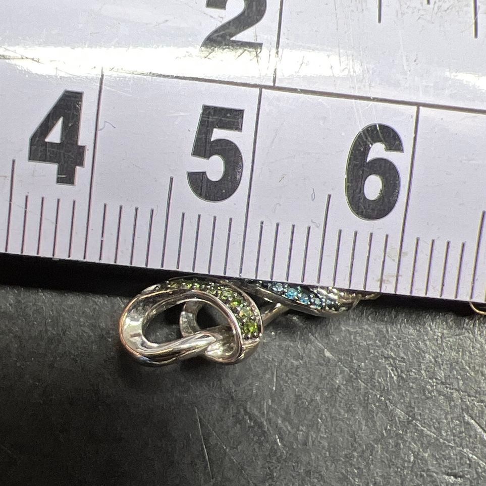 925 Sterling Silver Twist Gemstone Earrings 2.32g