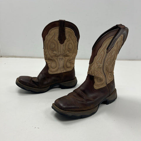 Durango Lady Rebel DRD0332 Western Cowboy Boots Brown Taupe Leather Size 8M