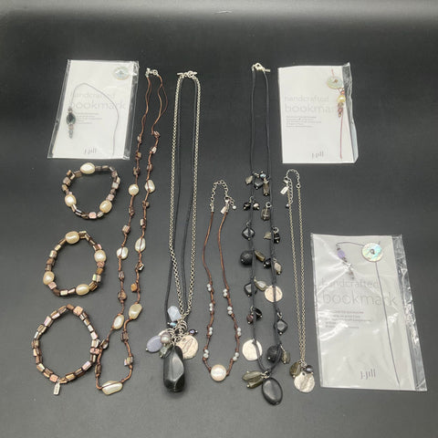 J. Jill Boho Jewelry Lot 11pc Necklaces Bracelets Handcrafted Bookmarks