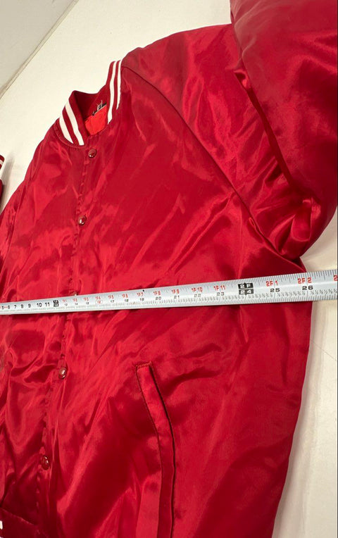 Vintage 80s Nebraska Cornhuskers Satin Bomber Jacket Herbie Husker Red Sz XL