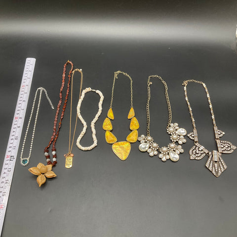 Loft & Modern Statement Necklaces Beaded Rhinestone Pendant Jewelry Lot of 7