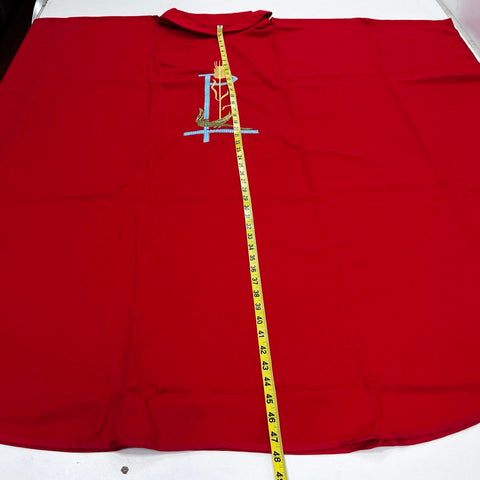 Lot of 2 Red Priest Chasuble Vestments Chi Rho Wheat Embroidery New