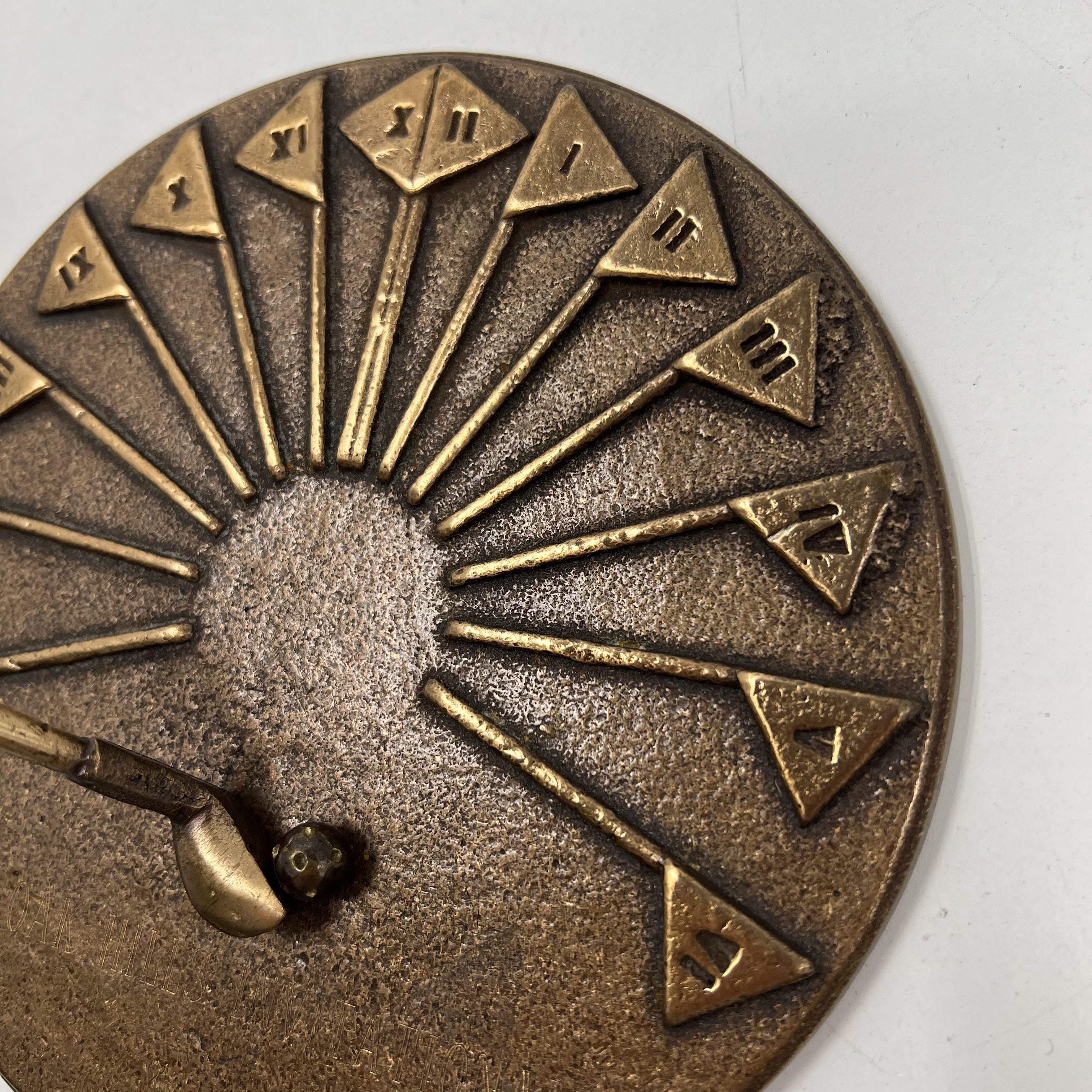 Andre Swan 1991 Oak Hills Invitational Golf Trophy Bronze Sundial Vintage