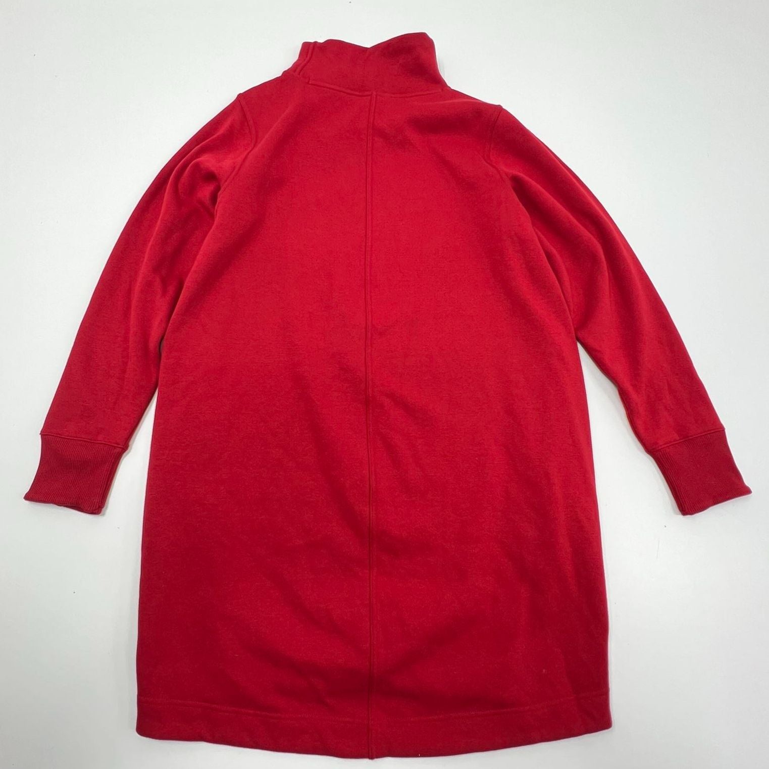 Athleta Red Cozy Karma Mock Neck Fleece Lined Dress Women's L NWT