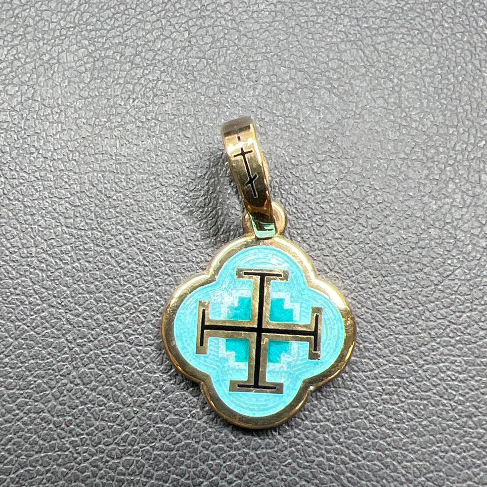Vermeil 925 Sterling Silver Jerusalem Cross Pendant Charm