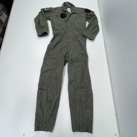 Vintage 80s US Military USAF 27/P Flyers Coveralls Sage Green Nightwatch 38R