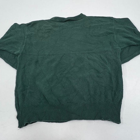 Vintage 90s Oneita Mens Waffle Knit Alaska Moose Sweater L Made in USA