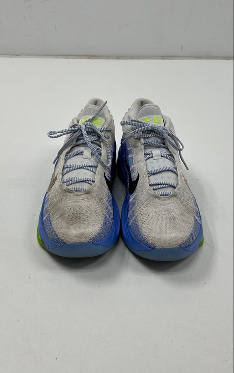 Nike Air Zoom G.T. Cut 3 White Blue Metallic Gold Basketball Sneakers Size 12