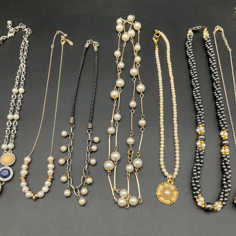 Anne Klein Ralph Lauren Faux Pearl Statement Necklaces Jewelry Lot of 9