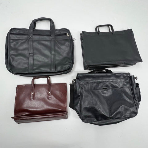 Vintage Business Portfolio Briefcase Satchel Faux Leather Bag Lot of 4 Pieces