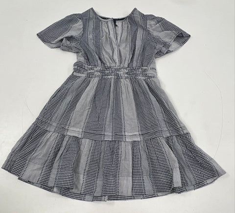 Women's Dress Lot Madewell Blue Patchwork Gingham & Black Floral Mesh Sz XS S