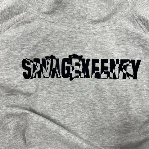 Savage X Fenty Women's Gray Hooded Robe Logo Belted NWT Size M/L