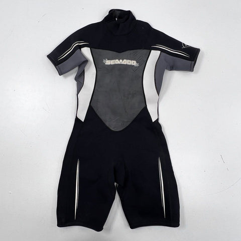 Sea Doo Women's Shorty Wetsuit Black Gray Ultra Flex 4-Way Stretch Sz 11/12